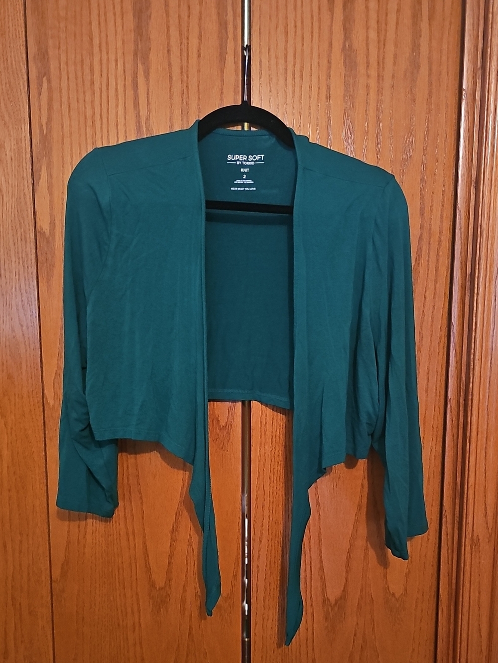 Torrid Green Open-Front Cropped Shrug